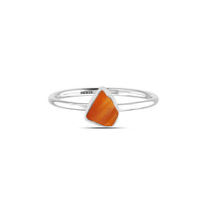 Carnelian stackable bezel-set ring