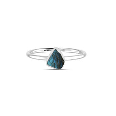 Labradorite stackable bezel-set ring