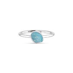 Paraiba Apatite stackable bezel-set ring