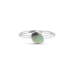 Fluorite stackable bezel-set ring