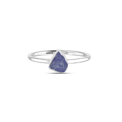 Tanzanite stackable bezel-set ring