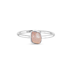 Morganite stackable bezel-set ring