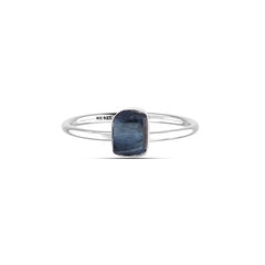 Pietersite stackable bezel-set ring