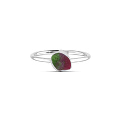 Ruby Zoisite stackable bezel-set ring