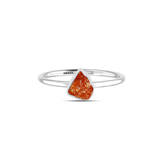 Sunstone stackable bezel-set ring