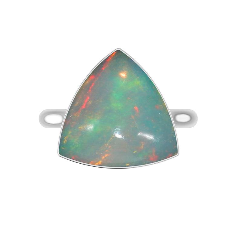 Natural Ethiopian Opal Rings for Women in Sterling Silver (Pack of 6, Bezel-Set)