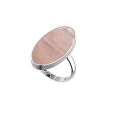 925 Sterling Silver Natural Rose Quartz Ring Bezel Set Handmade Jewelry Pack of 4 - (Box 17)