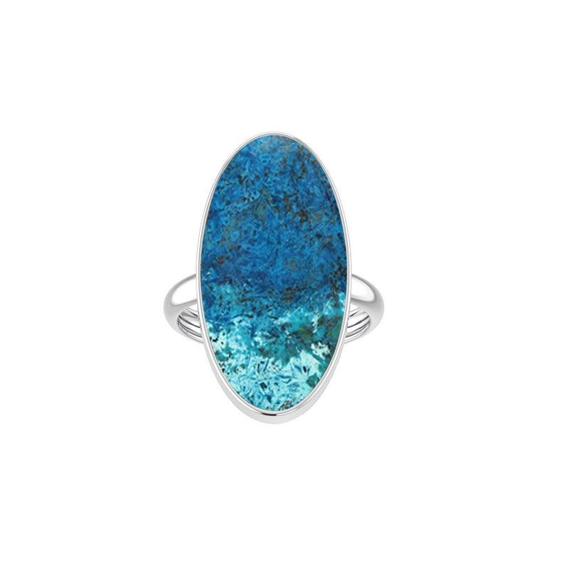925 Sterling Silver Natural Shattuckite Stone Ring Bezel Set Jewelry Pack of 4 - (Box 17)