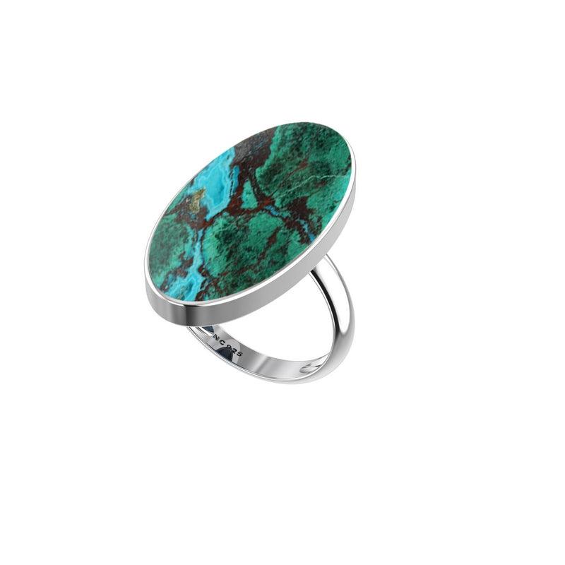 925 Sterling Silver Natural Chrysocolla Stone Ring Bezel Set Jewelry Pack of 4 - (Box 17)
