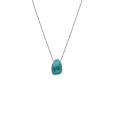 925 Sterling Silver Rough Turquoise Slider Necklace With Chain 18" Bezel Set Jewelry Pack of 6