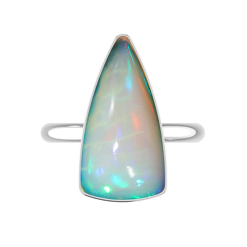 925 Sterling Silver Natural Ethiopian Opal Stone Ring Bezel Set Jewelry Pack of 6 - (Box 8) - Natural Creations | Dainty | Hand Crafted | Sterling Silver Jewelry