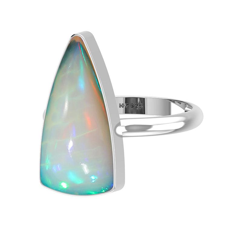 Natural Ethiopian Opal Rings for Women in Sterling Silver (Pack of 6, Bezel-Set)