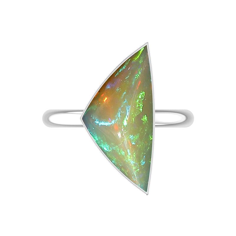 925 Sterling Silver Natural Ethiopian Opal Stone Ring Bezel Set Jewelry Pack of 6 - (Box 8) - Natural Creations | Dainty | Hand Crafted | Sterling Silver Jewelry