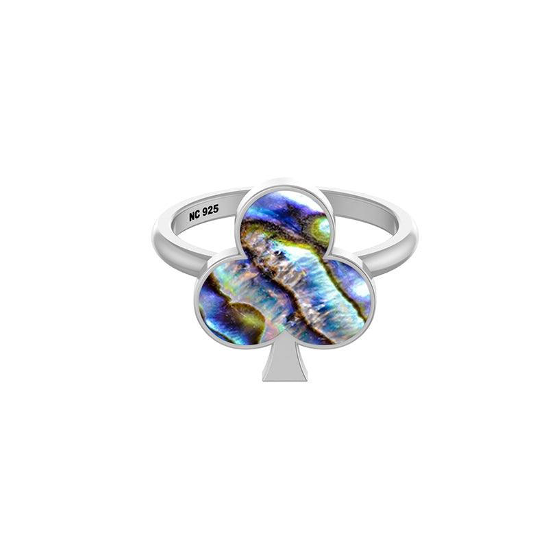 Natural Abalone Stackable Rings for Women in Sterling Silver (Pack of 12, Bezel-Set)