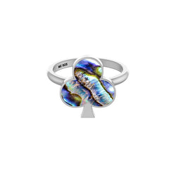 Natural Abalone Stackable Rings for Women in Sterling Silver (Pack of 12, Bezel-Set)