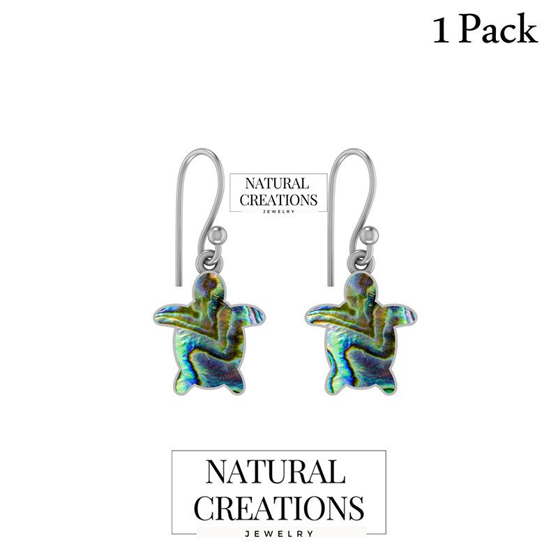 Natural Abalone Earrings for Women in Sterling Silver (Pack of 1, Bezel Set)