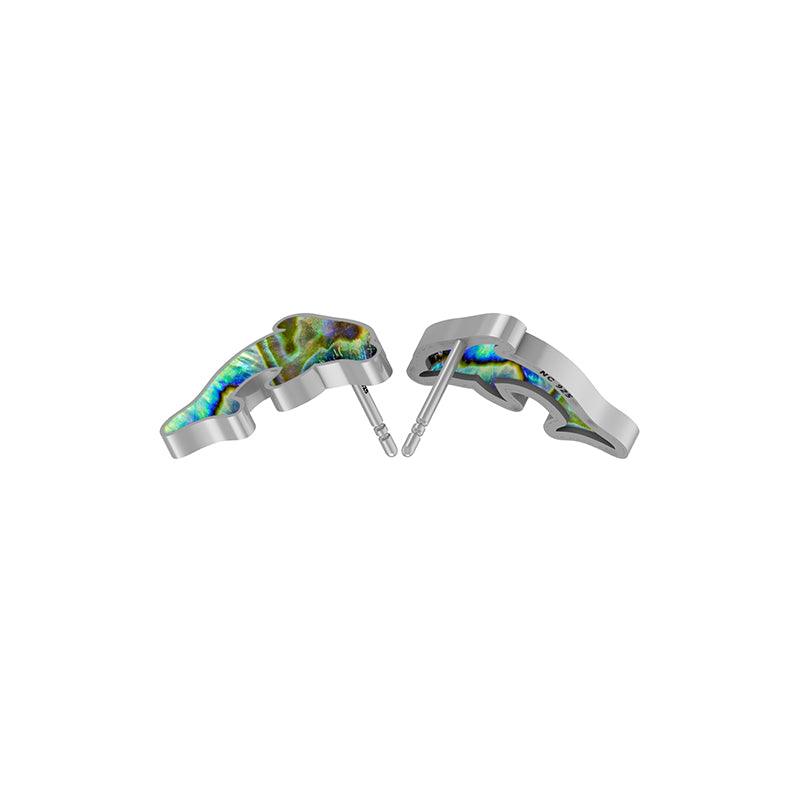 925 Sterling Silver Abalone Shell Dolphin Stud Earring Handmade Bezel Set Jewelry Pack Of 3