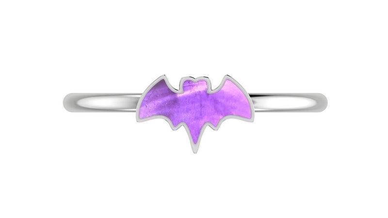 925 Sterling Silver Natural Gemstone Bat Ring Bezel Setting Handmade Jewelry
