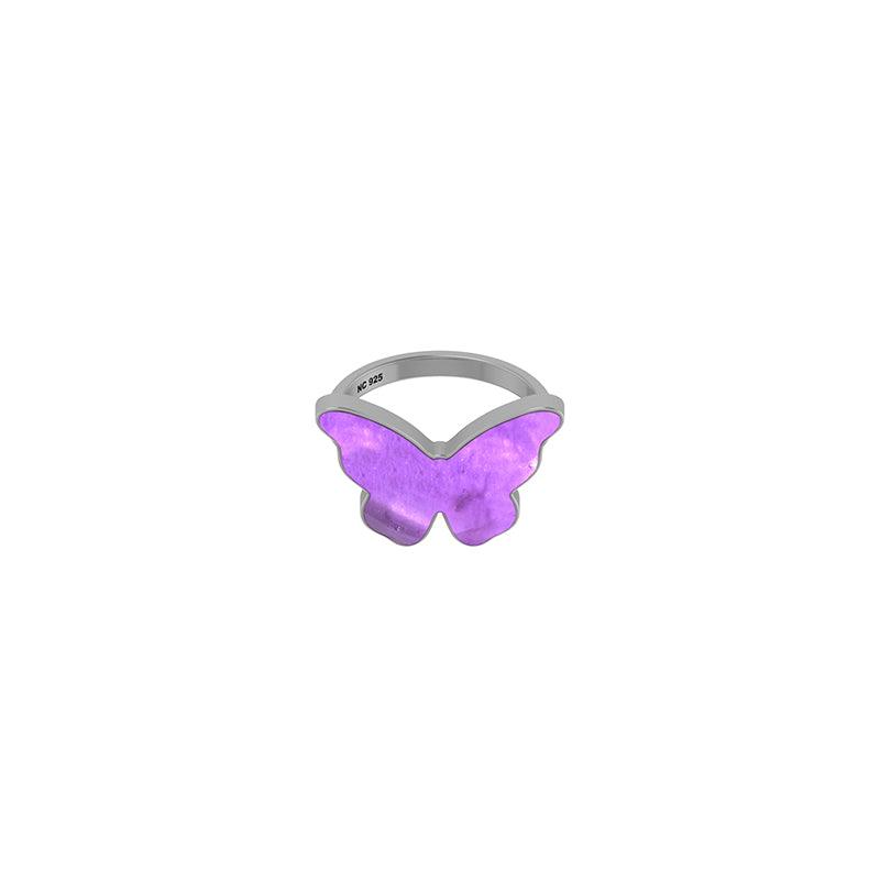 925 Sterling Silver Ring Butterfly Shape Natural Cab Gemstone Bezel Setting Handmade Jewelry