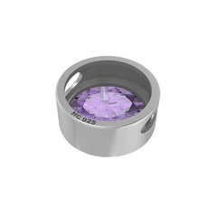 925 Sterling Silver Sliders Necklace Amethyst Necklace Slide With Chain 18" In Jewelry Set of 3