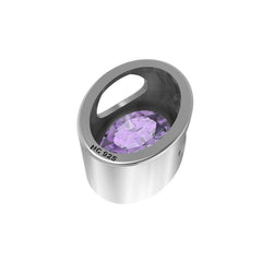 925 Sterling Silver Sliders Necklace Amethyst Necklace Slide With Chain 18" In Jewelry Set of 3