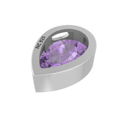 925 Sterling Silver Sliders Necklace Amethyst Necklace Slide With Chain 18" In Jewelry Set of 3