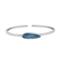 Natural Australian Opal Twister for Women in Sterling Silver (Pack of 1, Bezel-Set)