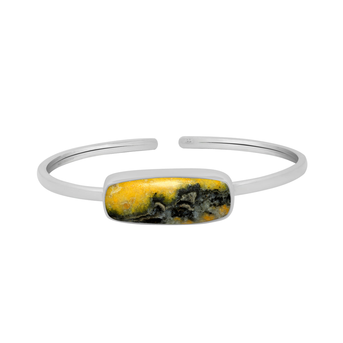 Natural Bumble Bee Twister for Women in Sterling Silver (Pack of 1, Bezel-Set)