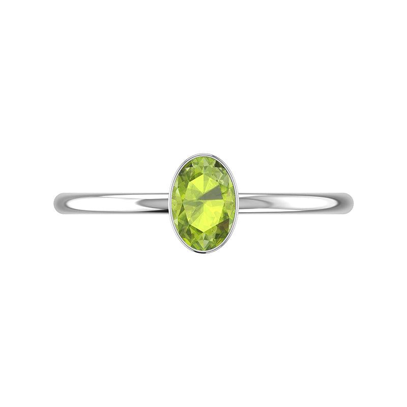 peridot stackable bezel-set ring