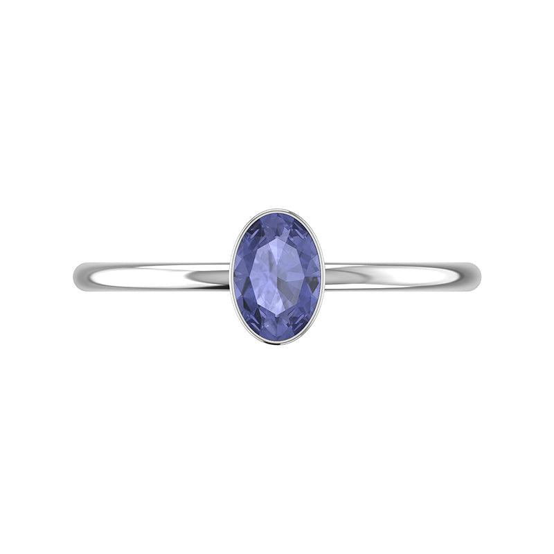 tanzanite stackable bezel-set ring