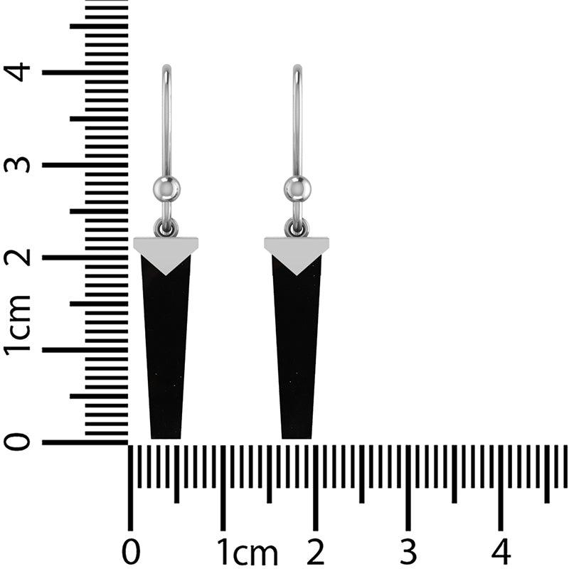 925 Sterling Silver Cut Black Onyx Hook Earring Bezel Set Pack of 1