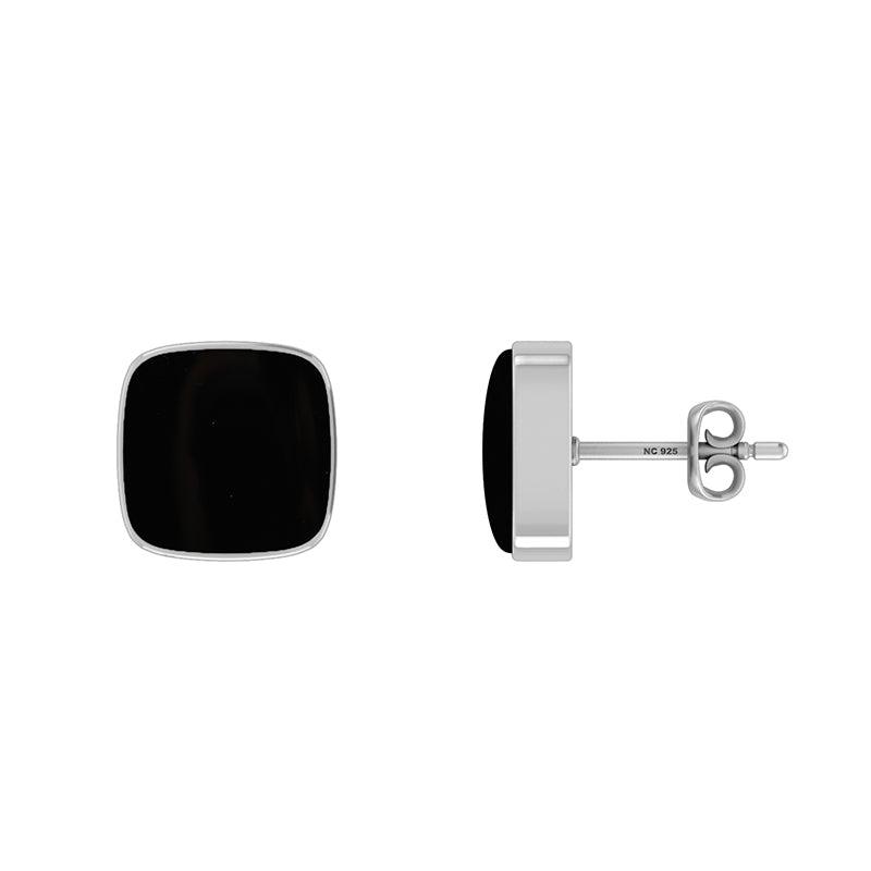 Natural Black Onyx Bezel Studs Earring 925 Sterling Silver Handmade Jewelry Pack Of 3