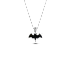 Natural Black Tourmaline Gemstone Bat Pendant 925 Sterling Silver Necklace With Chain 18" Inch Pack of 12