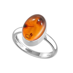 925 Sterling Silver Amber Ring Silver Handmade Ring Amber Multi Shape Ring Set of 6 - (Box 1)