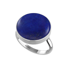 925 Sterling Silver Natural Lapis Lazuli Ring Bezel Set Handmade Jewelry Pack of 6 (Box 8)