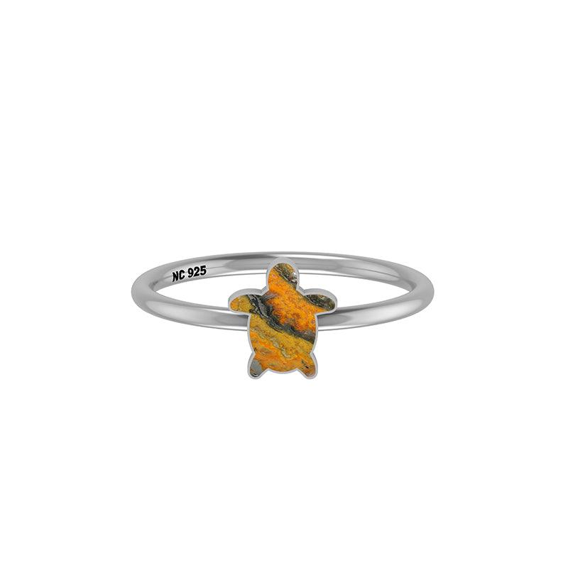 Natural Bumble Bee Stackable Rings for Women in Sterling Silver (Pack of 12, Bezel-Set)