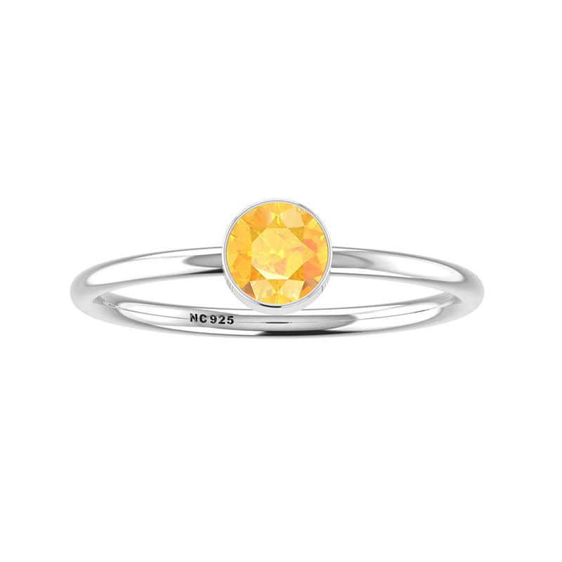 citrine stackable bezel-set ring