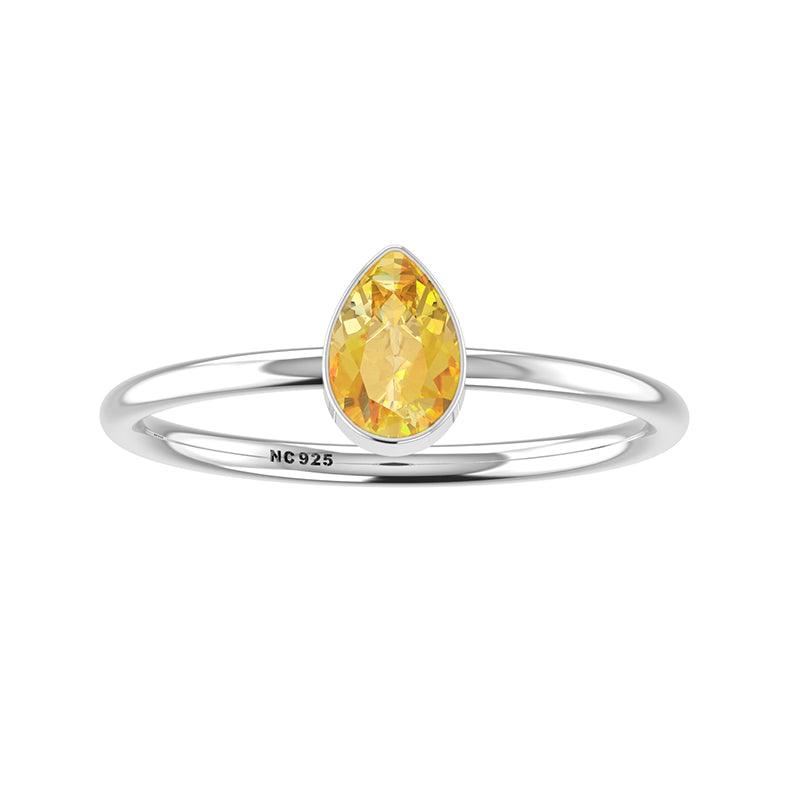citrine stackable bezel-set ring