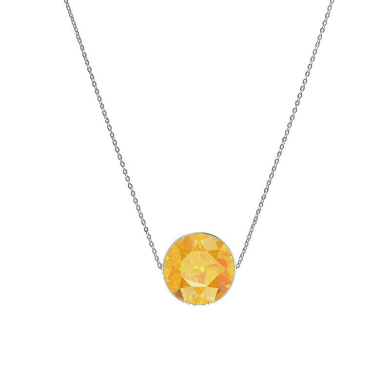 925 Sterling Silver Cut Citrine Slider Necklace With Chain 18" Bezel Set Jewelry Pack of 6