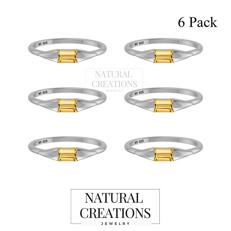 925 Sterling Silver Natural Cut Gemstone Ring Bezel Setting Handmade Jewelry