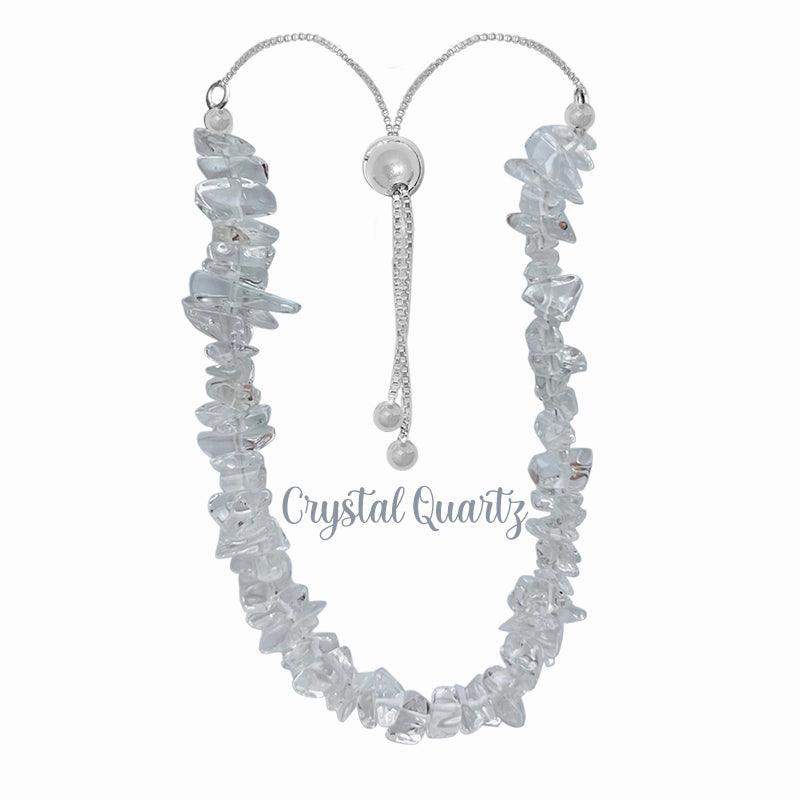 925 Sterling Silver Natural Crystal Quartz Chip Beaded Rough Bolo Bracelet Jewelry Pack of 12