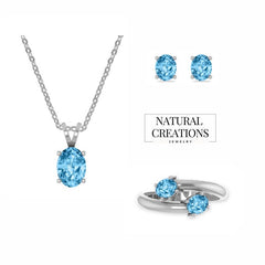 925 Sterling Silver Cut Swiss Blue Topaz Gift Set Prong Set Jewelry Pack of 1