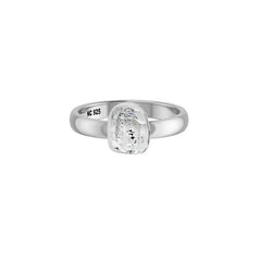 Natural Herkimer Rings for Women in Sterling Silver (Pack of 6, Bezel-Set)