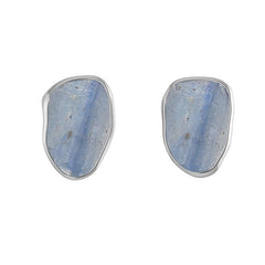 925 Sterling Silver Rough Kyanite Stud Earring Bezel Set Jewelry Pack of 4