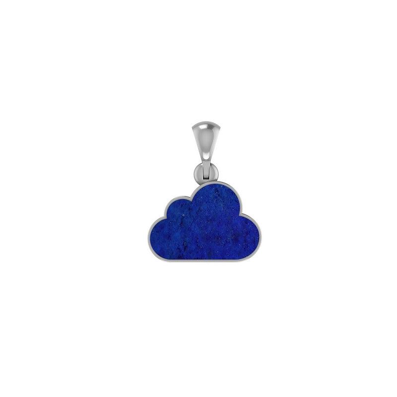 925 Sterling Silver Natural Lapis Lazuli Cloud Pendant Bezel Setting Jewelry Pack of 1