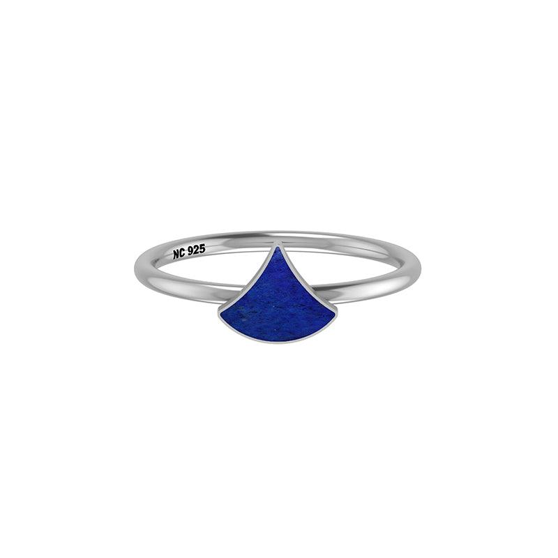 Natural Lapis Lazuli Stackable Rings for Women in Sterling Silver (Pack of 12, Bezel-Set)