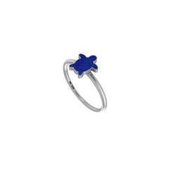 Natural Lapis Lazuli Stackable Rings for Women in Sterling Silver (Pack of 12, Bezel-Set)