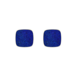 Natural Lapis Bezel Studs Earring 925 Sterling Silver Handmade Jewelry Pack Of 3