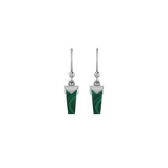 Natural Malachite Pencil Cut Hoop Earring 925 Sterling Silver Handmade Jewelry Pack of 1