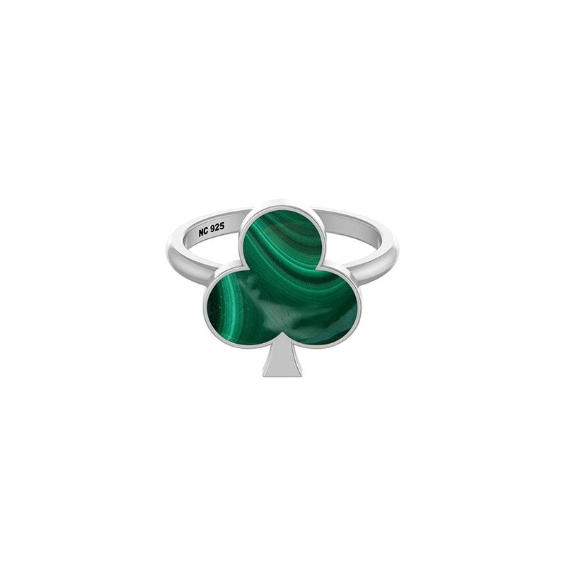 Natural Malachite Stackable Rings for Women in Sterling Silver (Pack of 12, Bezel-Set)